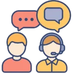 Duas pessoas conversando