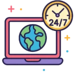 Notebook com relógio